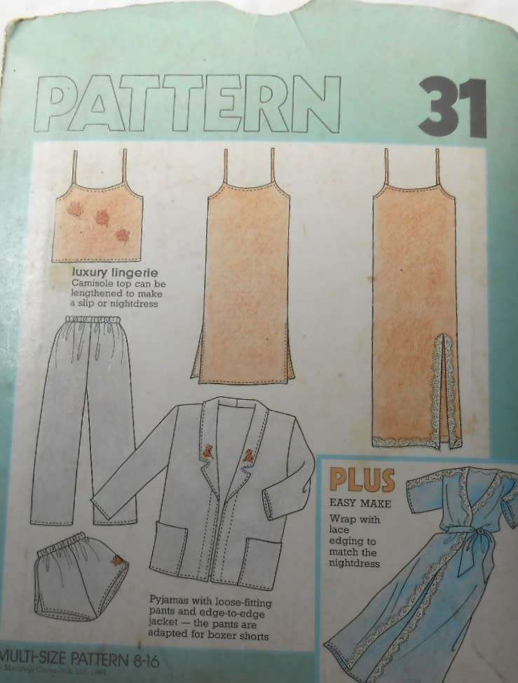 MAKE IT EASY PATTERN NUMBER 31 -LUXURY LINGERIE + WRAP - COMPLETE