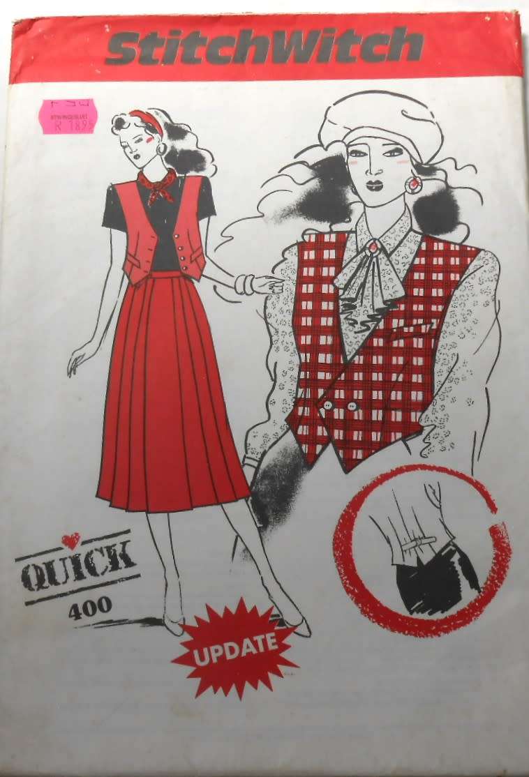 STITCHWITCH QUICK 400 LADIES LINED SINGLE & DOUBLE BREASTED WAISTCOATS &PLEATED SKIRTS SIZE 6-22