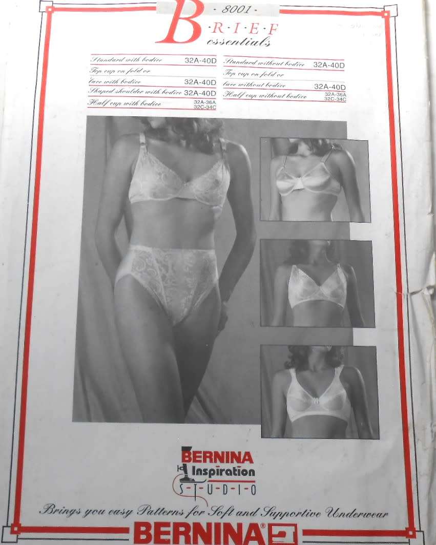 BERNINA BRIEF ESSENTIAL 8001 BRAS FROM SIZE 32 A - 40 D - COMPLETE & UNCUT