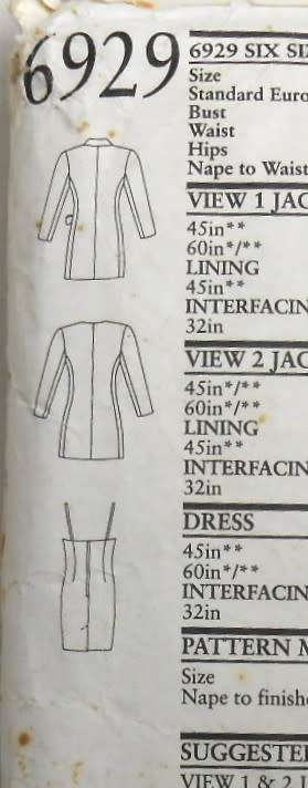 NEW LOOK PATTERNS 6929 SHOESTRING STRAP DRESS & WRAP COAT SIZE 6-16 COMPLETE CUT TO 16