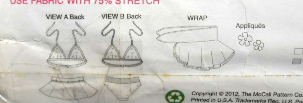 KWIK SEW K3330 SWIMSUITS & WRAP- SIZE-XS-S-M-L-XL (80-114 CM) COMPLETE-PART CUT-BRA TO SMALL