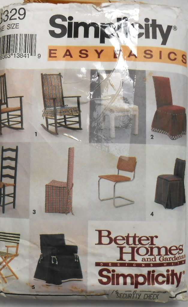 SIMPLICITY 8329 CHAIR COVERS ONE SIZE COMPLETE-PART CUT