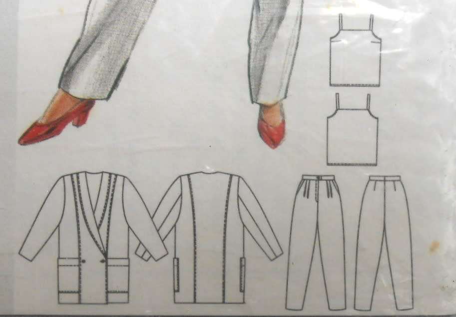 BURDA 6008 LONG JACKET-CAMISOLE-PANTS  SIZE 12-44 COMPLETE-UNCUT-F/FOLDED