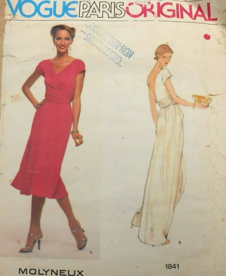 VOGUE PARIS ORIGINAL 1841  EVENING DRESS SIZE 12 COMPLETE