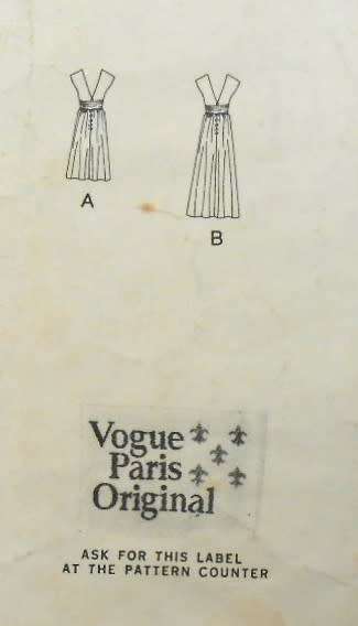 VOGUE PARIS ORIGINAL 1841  EVENING DRESS SIZE 12 COMPLETE