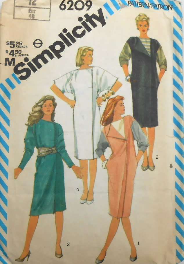 SIMPLICITY 6209- ASYMMETRICAL DRESS SIZE 12 COMPLETE