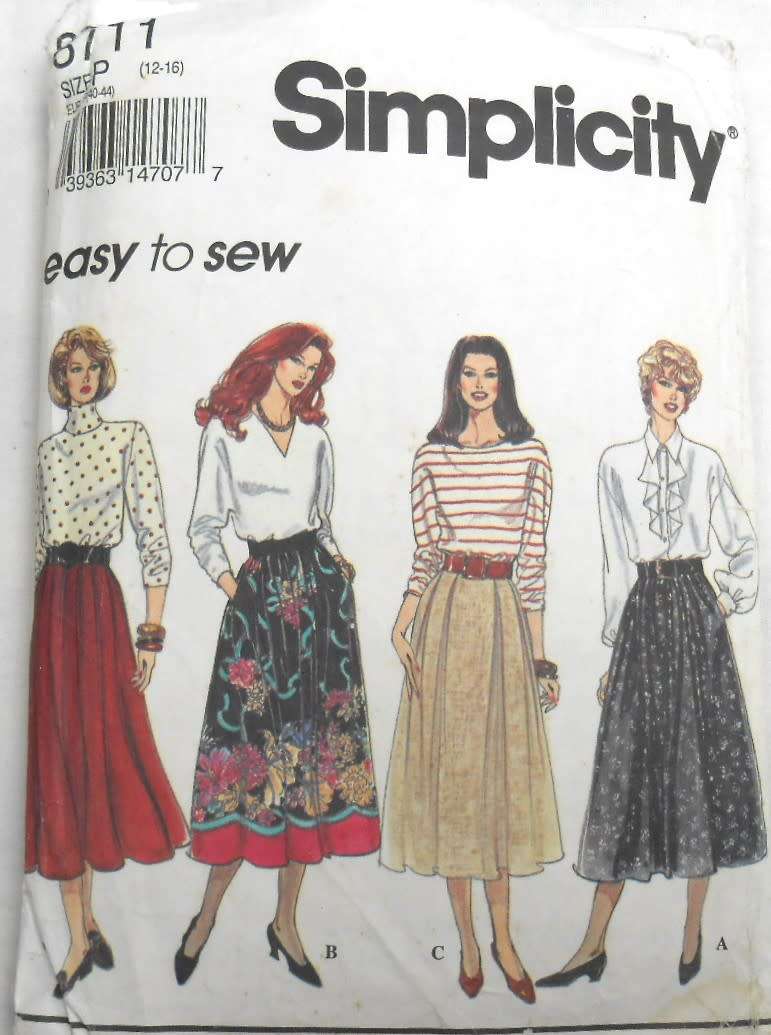 SIMPLICITY 8711 SET OF SKIRTS SIZE 12-16 SEE LISTING