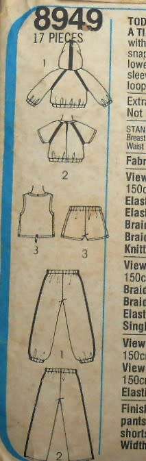 SIMPLICITY 8949 TODDLER TRACKSUIT HOODIE-PULLOVER TOPS-PANTS-SHORTS SIZE 6 M-1-2-YEARS COMPLETE