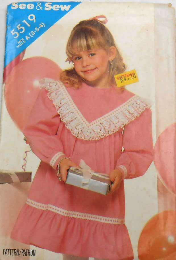 BUTTERICK 5519  GIRLS DRESS SIZE 5-6-6X YEARS COMPLETE-UNCUT-F/FOLDED