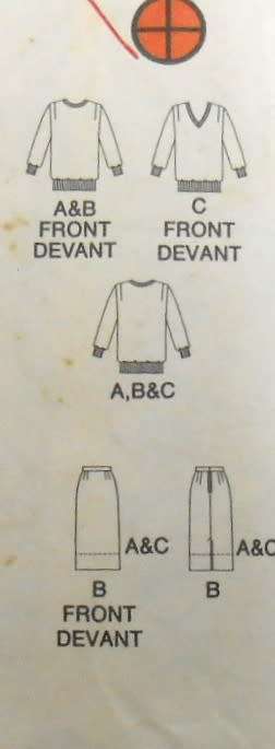 BUTTERICK 5719 TOP & SKIRT SIZE 8-10-12-COMPLETE -CUT TO SIZE 12