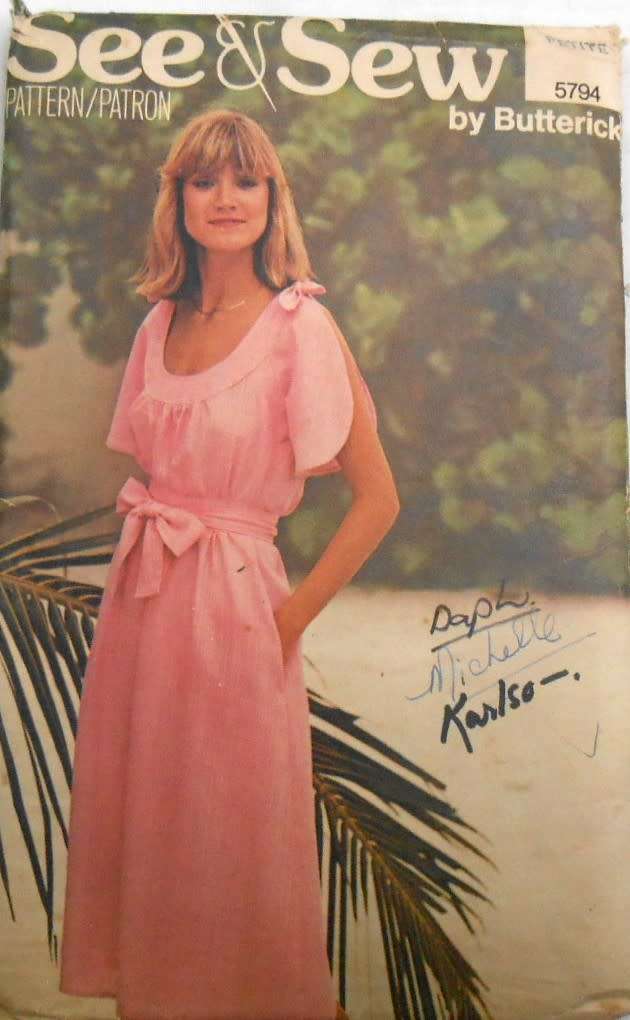 BUTTERICK 5794 SEMI FITTED TUBULAR DRESS SIZE PETITE 6 COMPLETE