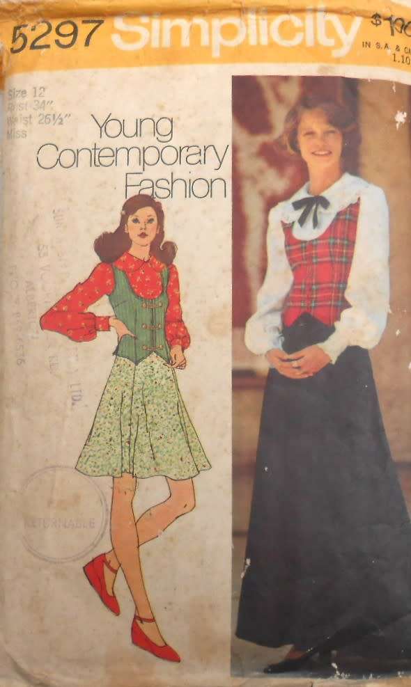 SIMPLICITY 5297 SKIRT-BLOUSE-WAISTCOAT SIZE 12 BUST 34-COMPLETE