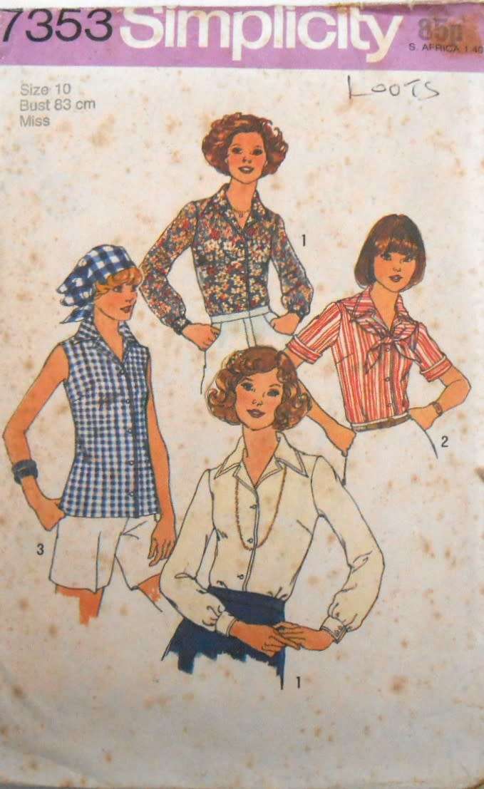 SIMPLICITY 7353 BLOUSE & SCARF SIZE 10 BUST 83 CM COMPLETE