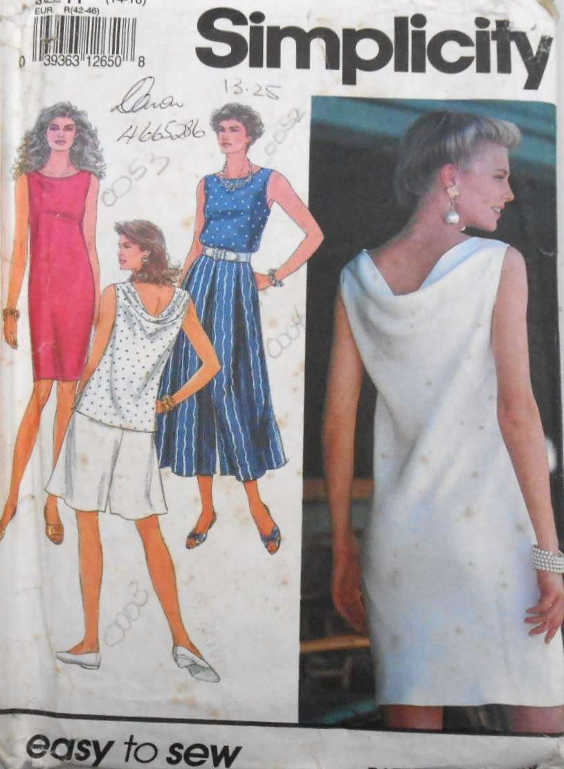 SIMPLICITY 7859 SPLIT SKIRT IN 2 LENGTHS-MINI DRESS OR TOP SIZE 14-18-COMPLETE-CUT TO 18-ZIPLOC