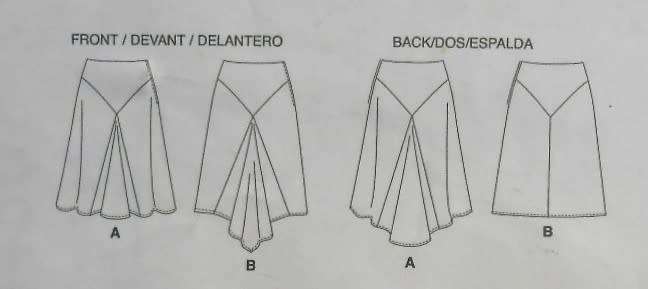 McCALLS 4307 HANDKERCHIEF SKIRT SIZE6-8-10-12 COMPLETE-CUT TO SIZE 12