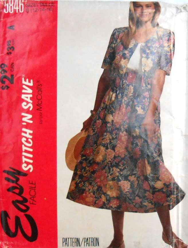 McCALLS 5846 UNLINED JACKET & SKIRT SIZE 12-14-16 COMPLETE-UNCUT-F/FOLDED