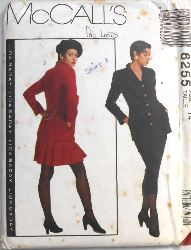 McCALLS 6255 LINED JACKETS & SKIRTS IN 2 LENGTHS SIZE 14 -COMPLETE-UNCUT-F/FOLDED