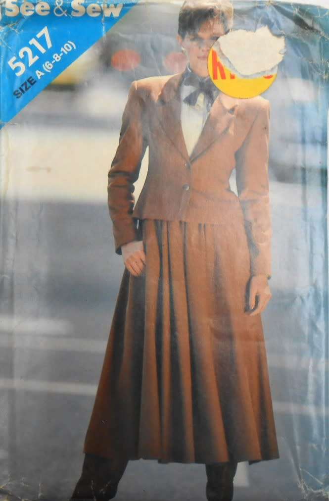 BUTTERICK 5217 JACKET & SKIRT SIZE 6-8-10 COMPLETE-UNCUT-F/FOLDED