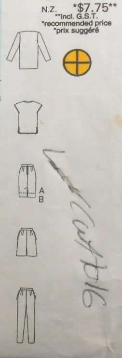 BUTTERICK 6450 JACKET- TOP-SKIRT-PANTS-SHORTS SIZE 12-14-16 COMPLETE-CUT TO 16