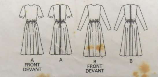 BUTTERICK 6100 DRESS WITH LOOSE FITTING BODICE SIZE 20-22-24 COMPLETE-CUT TO 24