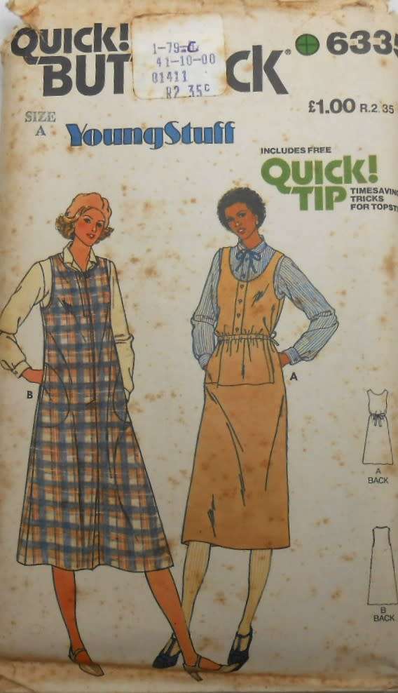 BUTTERICK 6335 DRESS WITH DRAWSTRING WAIST SIZE 38-40-42 COMPLETE-UNCUT-F/FOLDED