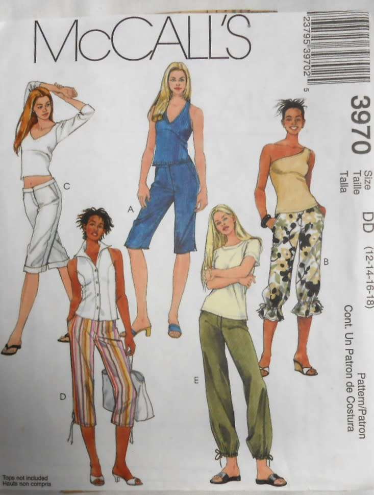 McCALLS 3927 PANTS IN 3 LENGTHS SIZE 12-14-16-18 COMPLETE-CUT TO 18-ZIPLOC