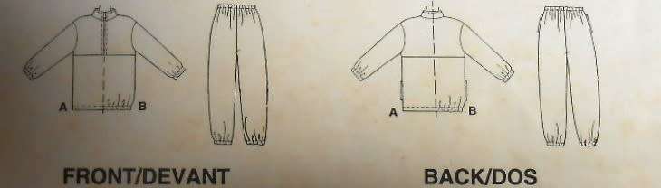 McCALLS 8875 KIDS TRACKSUIT TOP & PANTS SIZE XS-S (3-6 YEARS) COMPLETE-CUT TO 5-6 YEARS-ZIPLOC