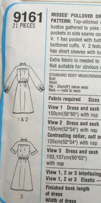 SIMPLICITY 9161 PULLOVER DRESS SIZE 12-14-16 COMPLETE-MOSTLY UNCUT