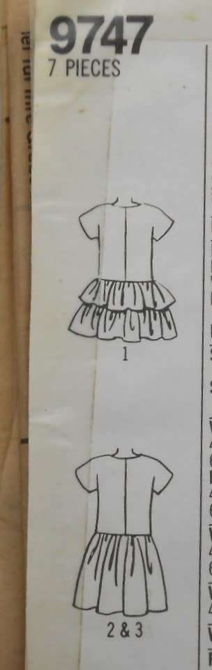 SIMPLICITY 9747 PULLOVER DRESS WITH DROP WAIST SIZE XS-XL COMPLETE-CUT TO XL 22-24-ZIPLOC