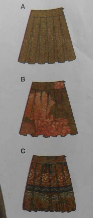 BURDA 8034 SET OF SKIRTS SIZE 10-20- COMPLETE