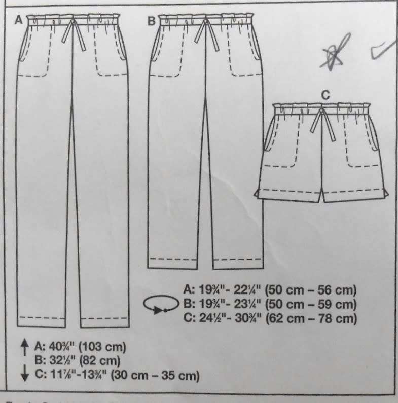 BURDA 7966 BAGGIES SHORTS SIZE 12-24  ONLY SHORTS PATTERN SUPPLIED
