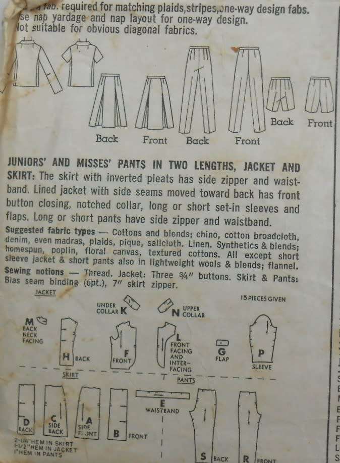 SIMPLICITY 6887 PANTS-JACKET-SKIRT SIZE 14 BUST 34 SEE LISTING-ZIPLOC