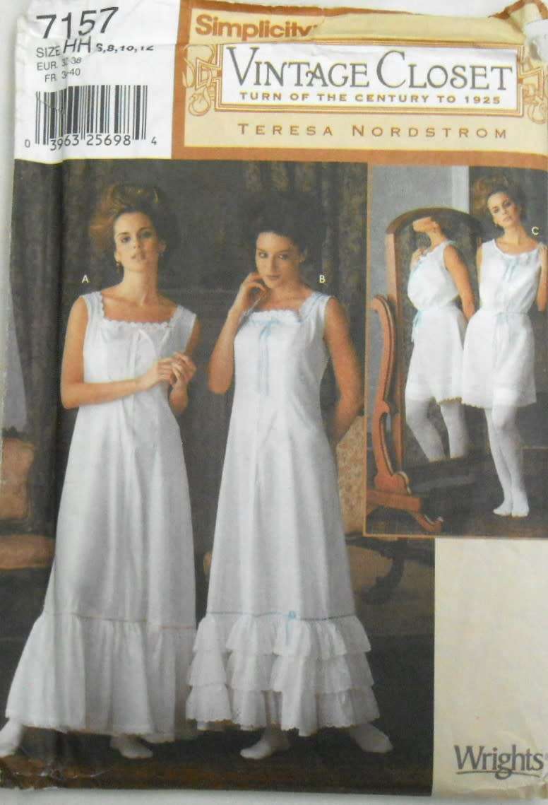 SIMPLICITY 7157 TURN OF THE CENTURY UNDERGARMENTS SIZE 6-12 COMPLETE-PART CUT TO 12