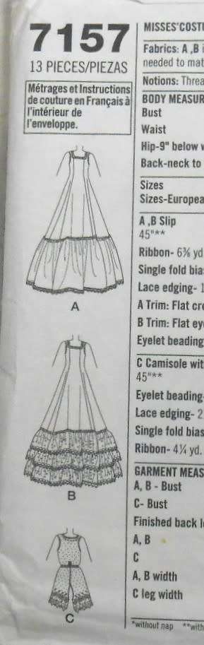 SIMPLICITY 7157 TURN OF THE CENTURY UNDERGARMENTS SIZE 6-12 COMPLETE-PART CUT TO 12