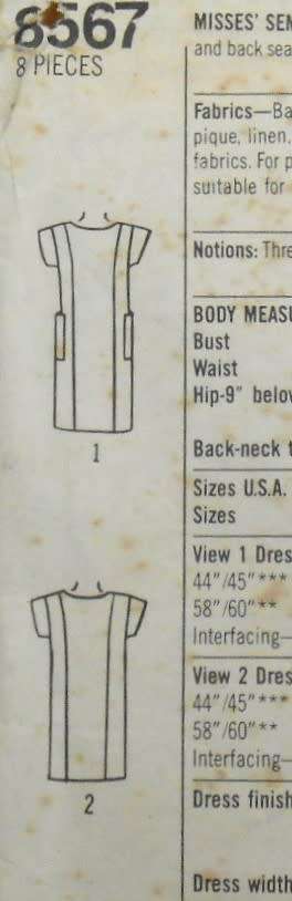 SIMPLICITY 8567 FRONT BUTTON DRESS SIZE 16-18-20 - SEE LISTING