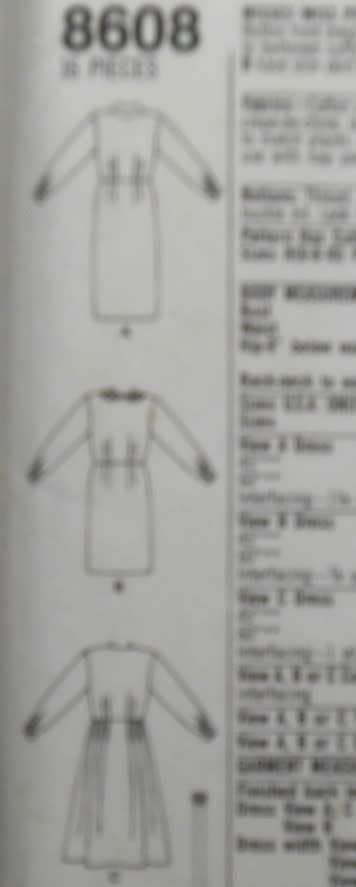 SIMPLICITY 8608 DRESS WITH FULL & SLIM SKIRT SIZE 18-20-22-COMPLETE-UNCUT-F/FOLDED