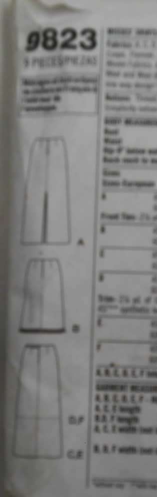 SIMPLICITY 9823 SET OF SKIRTS SIZE 16-18-20-22 COMPLETE-SEE LISTINGS