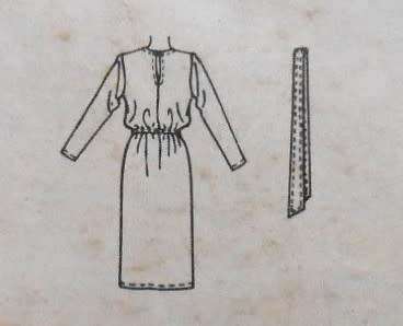 McCALLS 7327 DRESS & BELT SIZE 14 BUST 36 COMPLETE-UNCUT-F/FOLDED-ZIPLOC