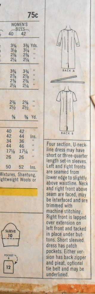 McCALLS 8617 DRESS IN TWO VERSIONS SIZE 12 1/2 -14 1/2 BUST 33-35 COMPLETE-ZIPLOC