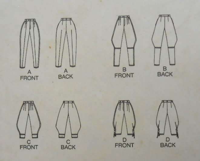 BUTTERICK 4107 PANTS (TAPERED-KNICKERS) SIZE 14 COMPLETE-UNCUT-F/FOLDED