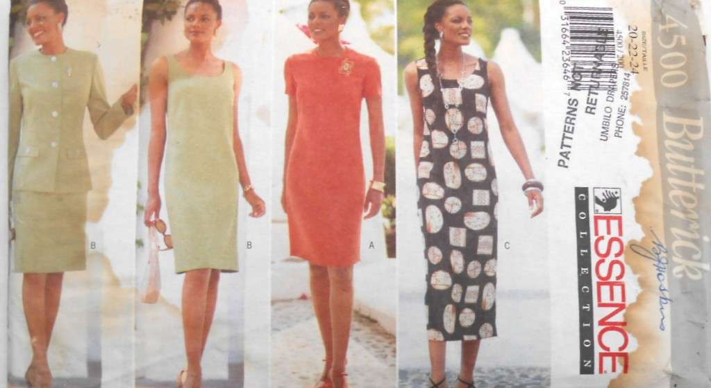 BUTTERICK 4500 JACKET-DRESS SIZE 20-22-24 COMPLETE-PART CUT TO 24-OLD WATER MARK ON COVER