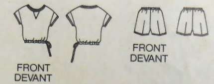 BUTTERICK 5291 TOP & SHORTS SIZE 12-14-16 COMPLETE-PART CUT