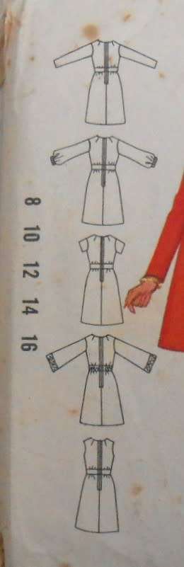 VINTAGE BUTTERICK 5426 ONE PIECE DRESS SIZE 10 BUST 32 1/2 COMPLETE