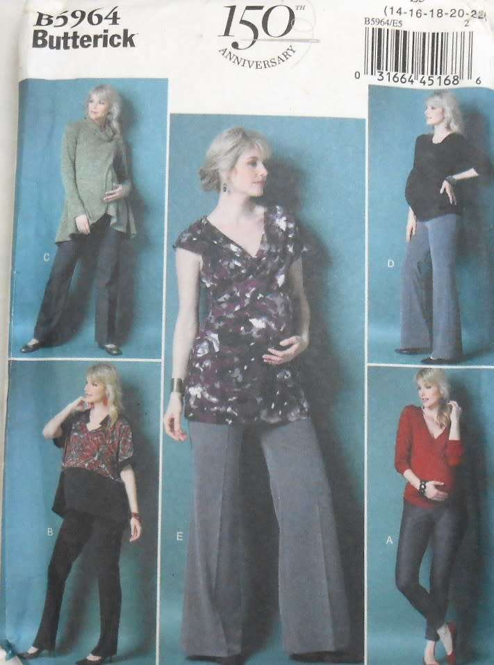 BUTTERICK B5964 MATERNITY LEGGINGS & PANTS SIZE 6-8-10-12-15 COMPLETE-CUT TO 14