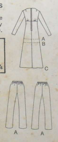 BUTTERICK 6515 DRESS-TUNIC-PANTS SIZE 12 BUST 34 COMPLETE-UNCUT-F/FOLDED