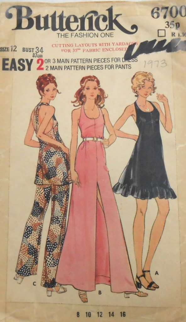 BUTTERICK 6700  DRESS-TUNIC-PANTS SIZE 12 BUST 34 COMPLETE-PART CUT-ZIPLOC