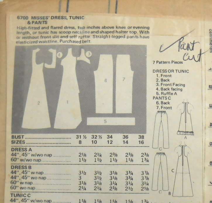 BUTTERICK 6700  DRESS-TUNIC-PANTS SIZE 12 BUST 34 COMPLETE-PART CUT-ZIPLOC