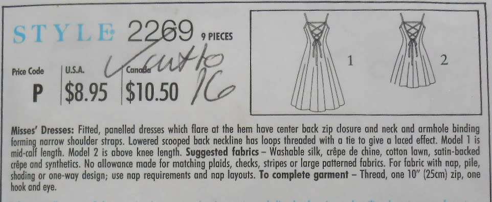 STYLE 2269 FITTED FLARED DRESSES WITH BACK FEATURE SIZE 6-16 COMPLETE-CUT TO 16