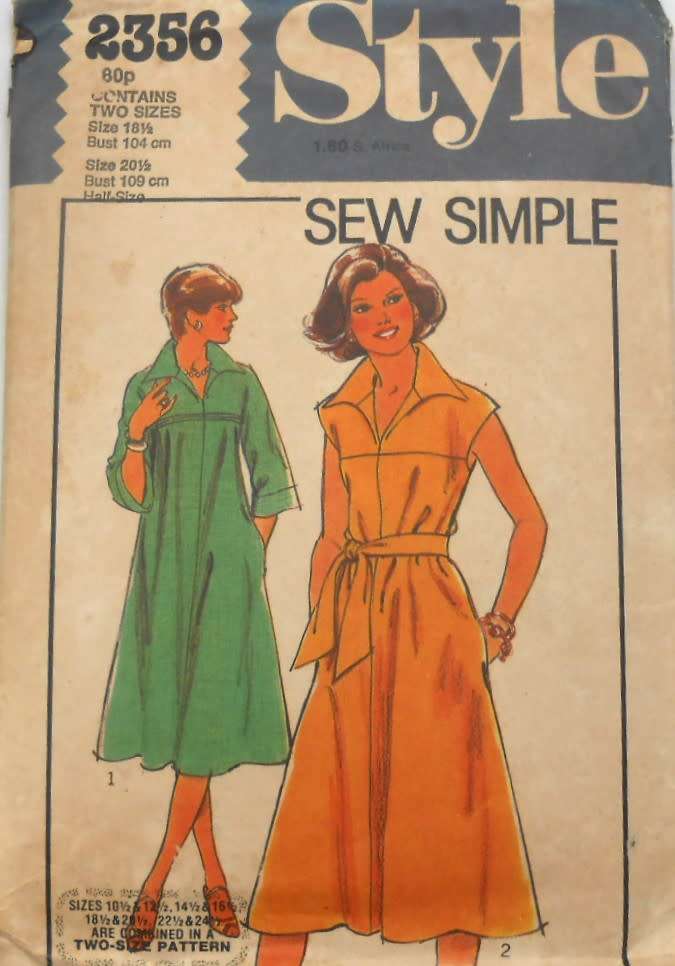 STYLE 2356 PULLOVER FLARED DRESS SIZE 18 1/2 - 20 1/2 BUST 104 CM-109 CM COMPLETE