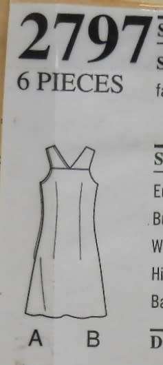 STYLE 2797 STRAP DRESS SIZE 6-16 COMPLETE-CUT TO 12-ZIPLOC